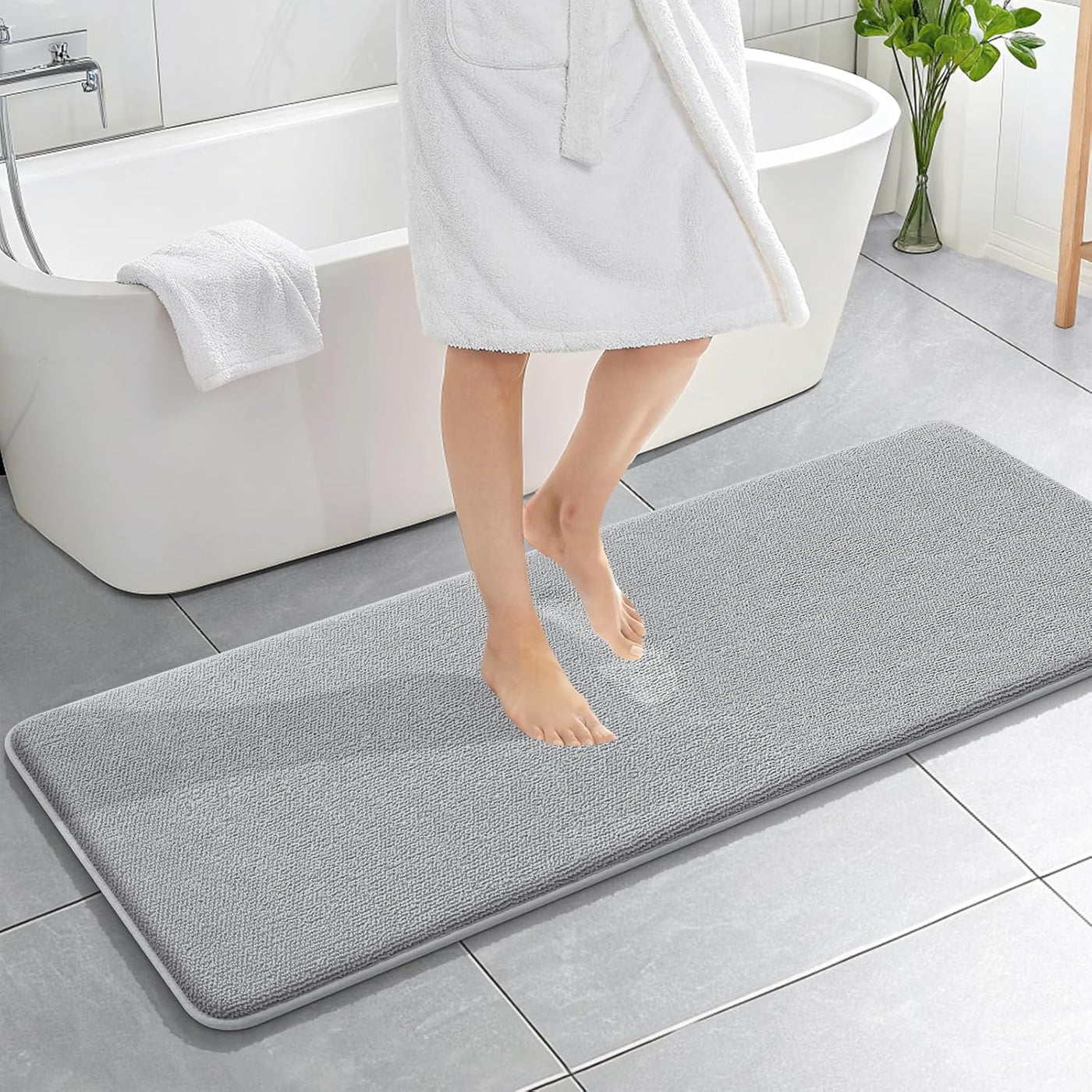 Memory Foam Bath Mat – 30x20 Grey, Soft & Absorbent