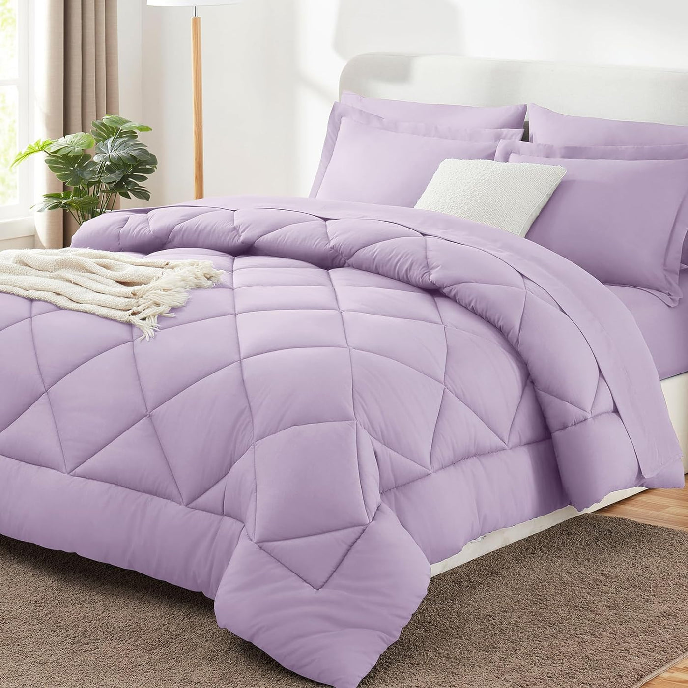 King Size Comforter Set – 7 Piece Dark Grey