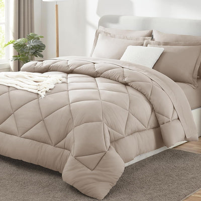 King Size Comforter Set – 7 Piece Dark Grey