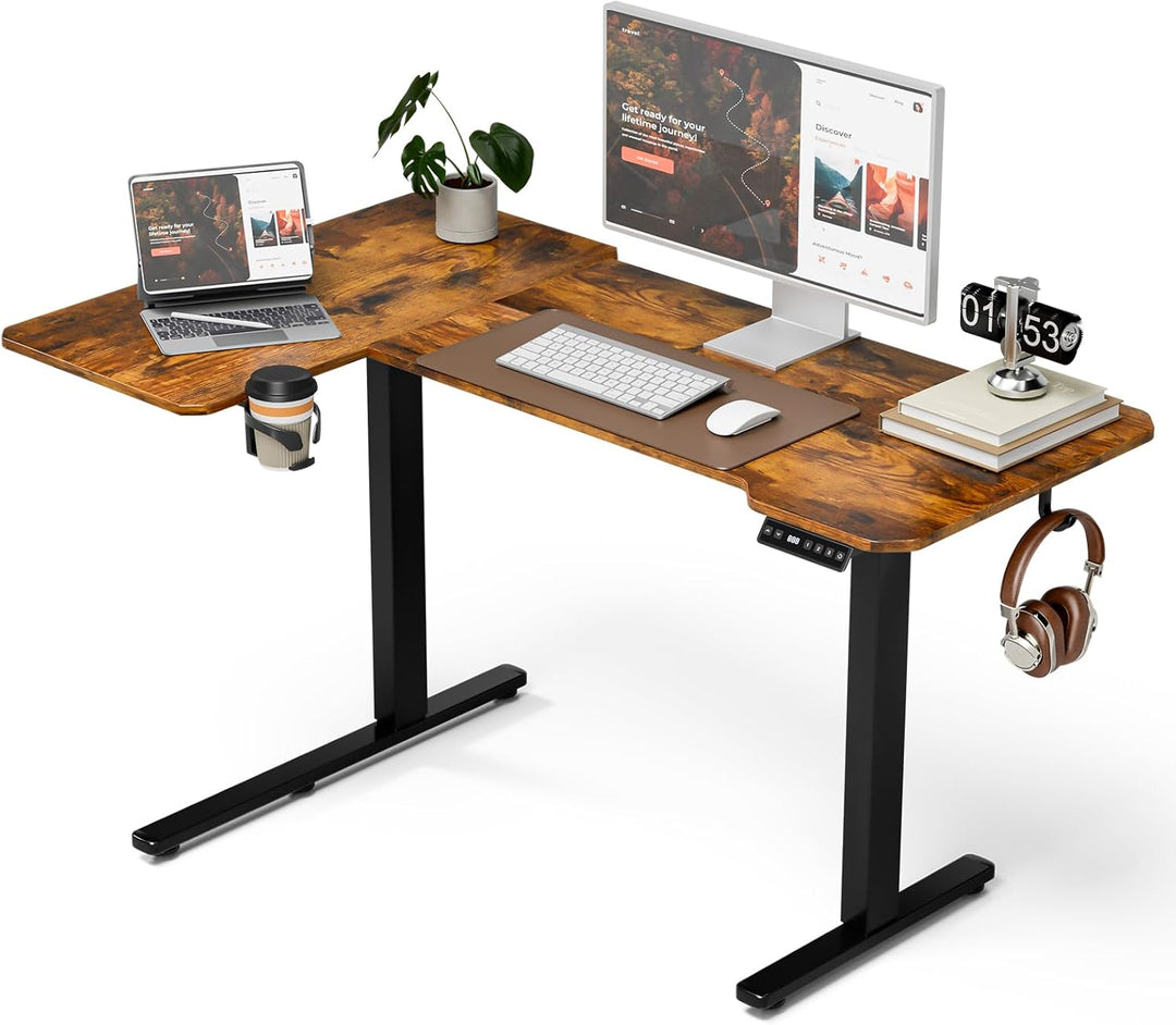 59" L-Shaped Standing Desk – Adjustable Electric Desk