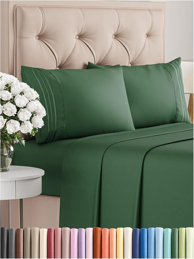 Queen 4-Pc White Sheet Set – Soft, Cooling, Luxury