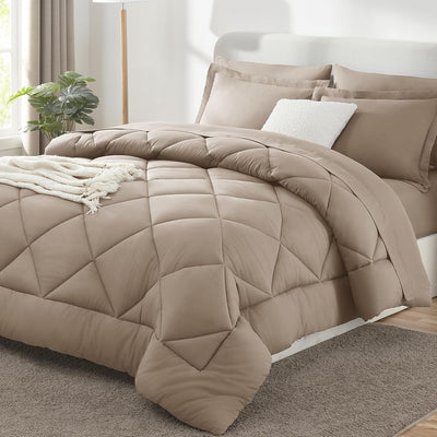 King Size Comforter Set – 7 Piece Dark Grey