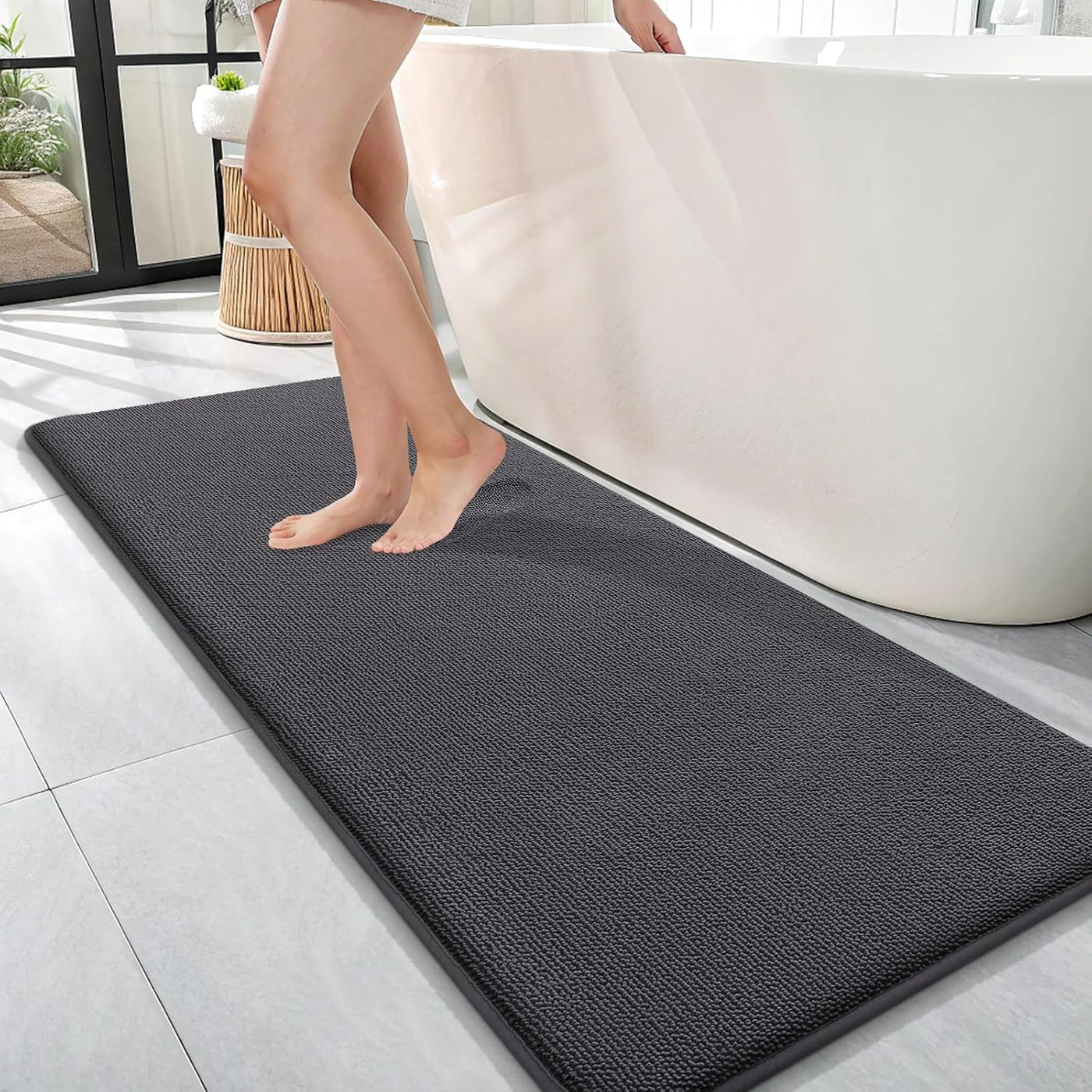 Memory Foam Bath Mat – 30x20 Grey, Soft & Absorbent