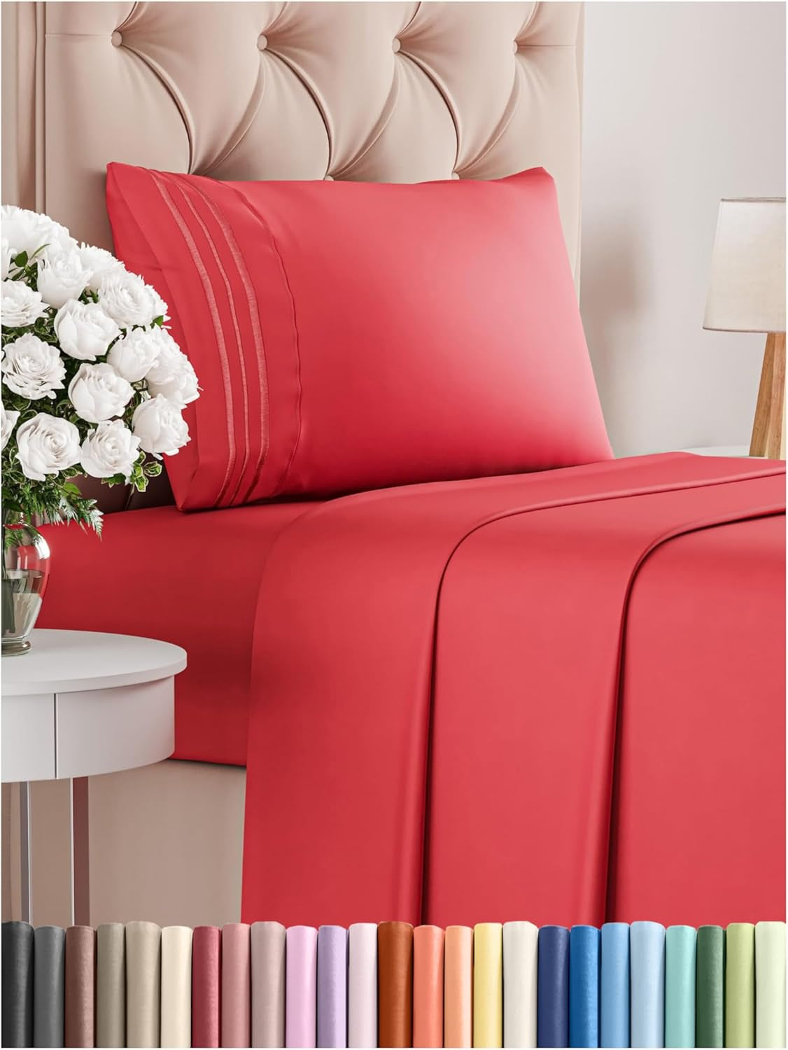 Queen 4-Pc White Sheet Set – Soft, Cooling, Luxury