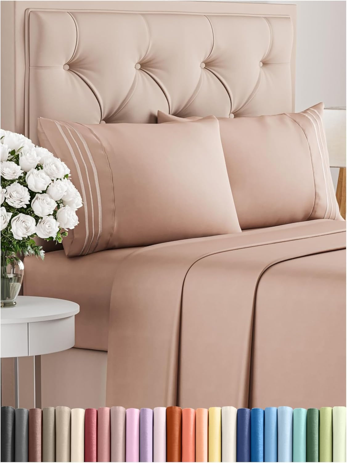 Queen 4-Pc White Sheet Set – Soft, Cooling, Luxury