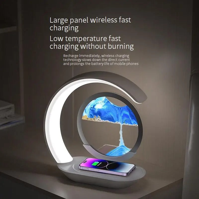 LumiFlow™ Wireless Charging Quicksand Lamp