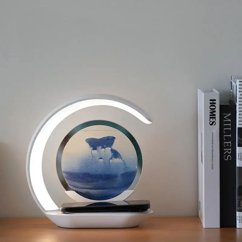 LumiFlow™ Wireless Charging Quicksand Lamp